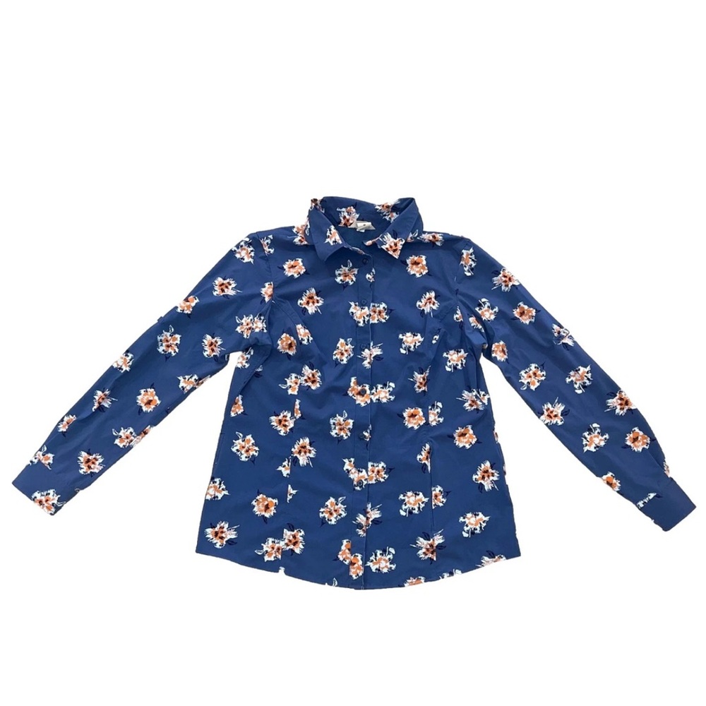 Duluth Women’s Vented Floral Print Button Down Shirt Top Sz M